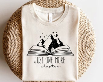 Just One More Chapter SVG, Mountains Book Lover Design (Digital Download)