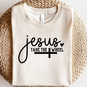 Jesus Take The Wheel, Christian Svg, Wavy Text Jesus Svg, Christian Shirt Svg, Bible Verse Svg, Religious Svg, Inspirational Svg Cut File