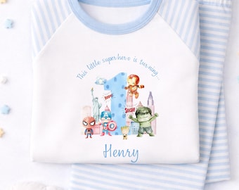 Pijama personalizado de vaquero y guardabosques espacial, conjunto de pijama de cumpleaños