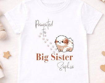 Camiseta "Ascendida a Hermana Mayor" / Camiseta personalizada para Hermana Mayor / Camiseta con anuncio de embarazo / Regalo para Hermana Mayor / Camiseta personalizada para revelar el embarazo