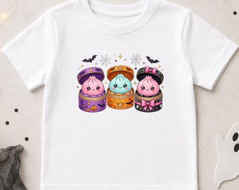 Halloween Kawaii Ghost Dumpling Kids T-Shirt | Cute Spooky Toddler Tee | Pink Halloween Shirt | Trick or Treat Outfit | Boo Crew Tee