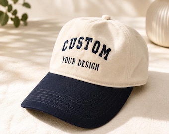 Personalised Embroidered Baseball Cap | Custom Text Hat | Vintage Style Cap | Custom Dad Hat | Embroidered Cap Gift