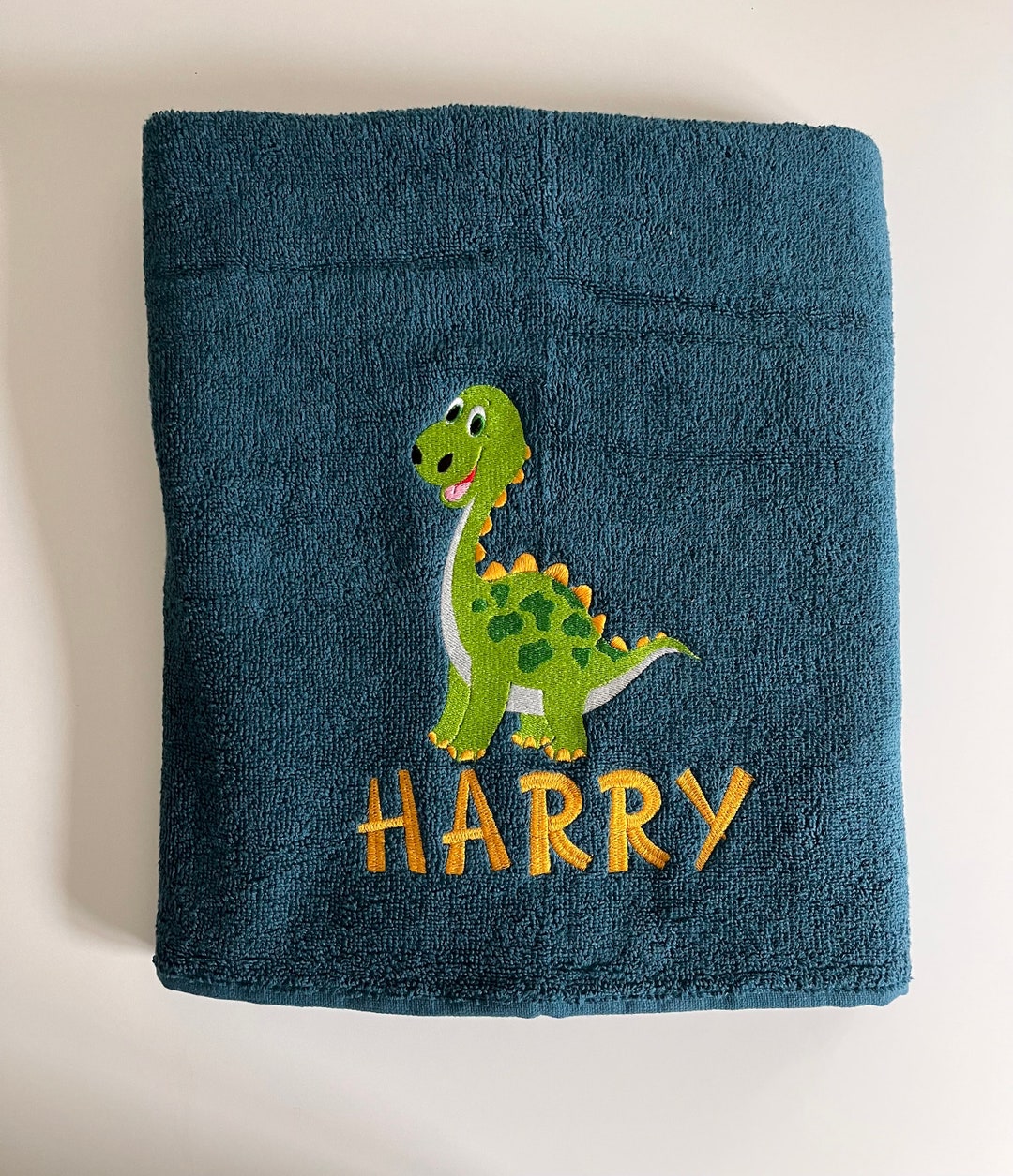Personalised Dinosaur Towel / Childrens Dinosaur Gift / Personalised ...