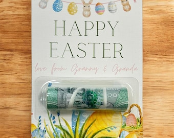 Tarjetas de dinero de Pascua personalizadas, monedero con forma de conejito de Pascua