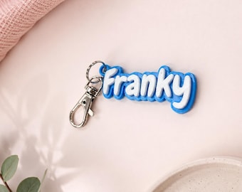 Personalised 3D printed name keyring | schoolbag keyring | pencil case keyring