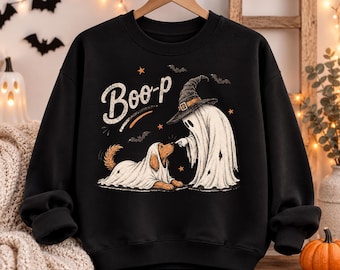 Boo-P Ghost Dog Halloween Sweatshirt | Cute Spooky Ghost Jumper | Funny Halloween Sweater | Dog Lover Halloween Gift | Autumn Jumper