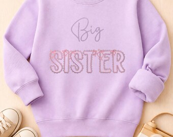 Sudadera bordada de hermana mayor