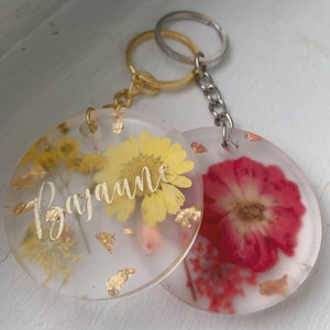 Floral Name Keychain