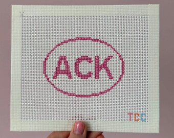Custom Bumper Sticker Needlepoint Canvas Hand-Painted