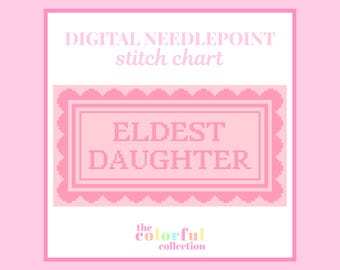 Gráfico de bordado para la hija mayor - Patrón de punto de cruz digital