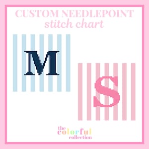 Patrón digital de punto de cruz con inicial personalizada
