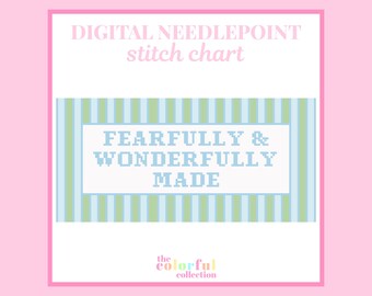 Fearfully and Wonderfully Made Needlepoint Chart - Digital cross stitch pattern