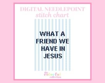 ¡Qué amigo tenemos en Jesús! Gráfico de bordado - Patrón de punto de cruz digital