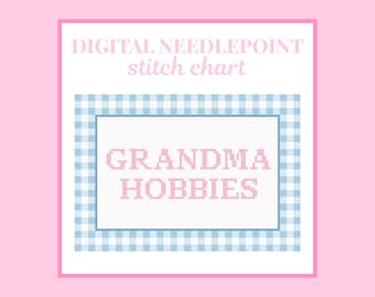Gráfico de bordado Grandma Hobbies - Patrón de punto de cruz digital