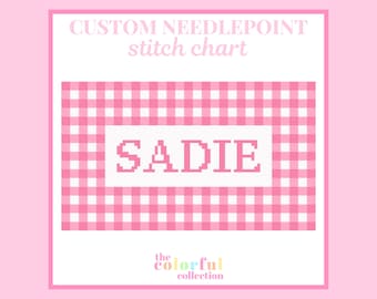Custom Name Needlepoint Chart - Digital cross stitch pattern
