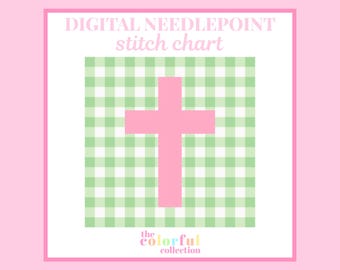 Minigráfico de punto de cruz de cuadros vichy - Patrón de punto de cruz digital