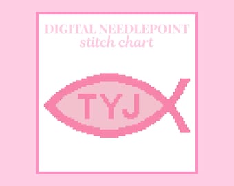 Gráfico de bordado de pez de Jesús de TYJ - Patrón de punto de cruz digital