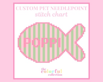 Custom Pet Name Needlepoint Chart - Digital cross stitch pattern