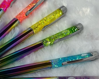 Floating glitter pens, Glitter pens, gifts for her, Rainbow set