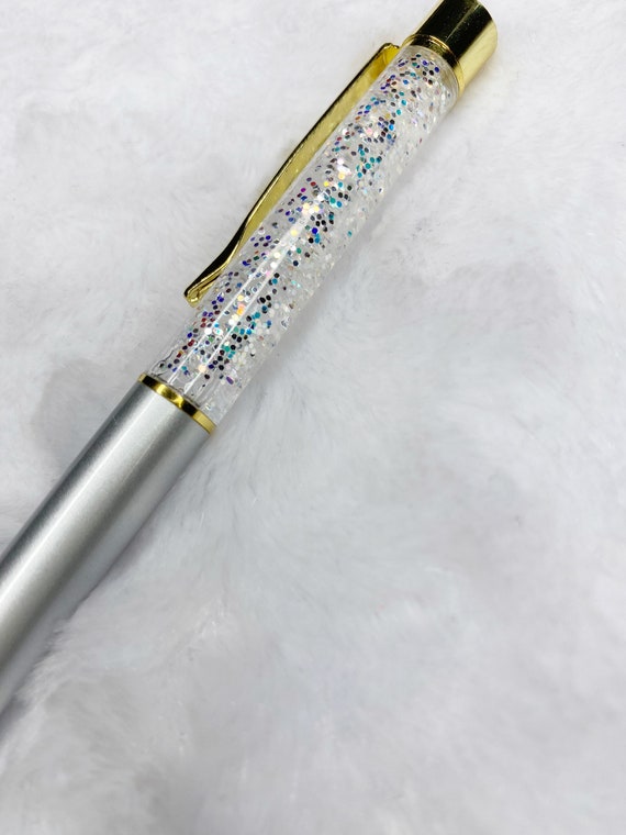 Glitter Pens, Floating Glitter Pens, Pretty Pens, Sparkly Pens, Planner  Pens, Journal Pens, Silver Sparkles 