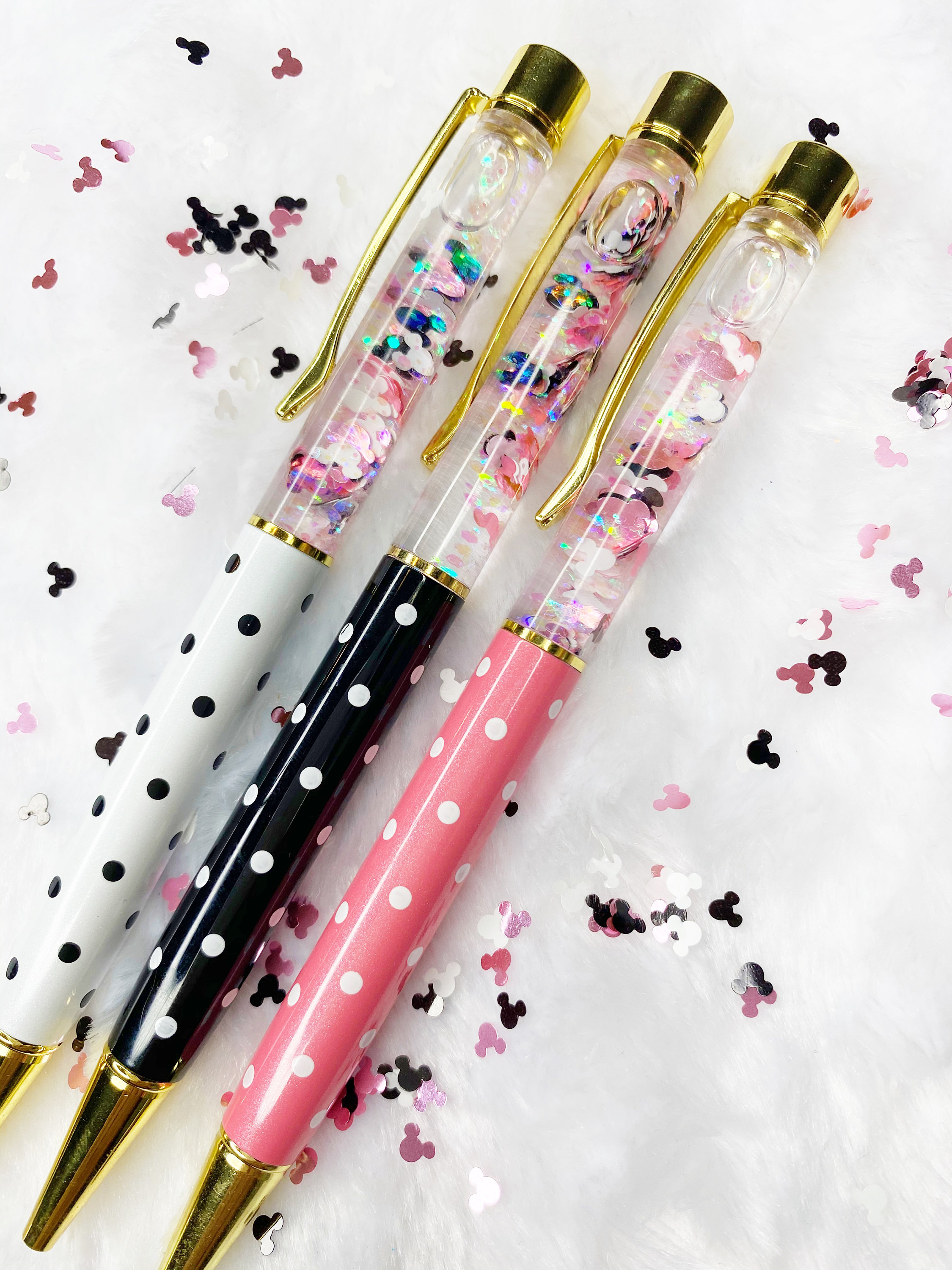 Glitter Pens, Floating Glitter Pens, Pretty Pens, Sparkly Pens, Planner Pens,  Journal Pens, Pretty Leaves Multiple Pen Colors 