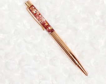 Floating glitter pens, Sassy Rosie, rose gold pen, sparkly pen, functional gift, snow globe pen
