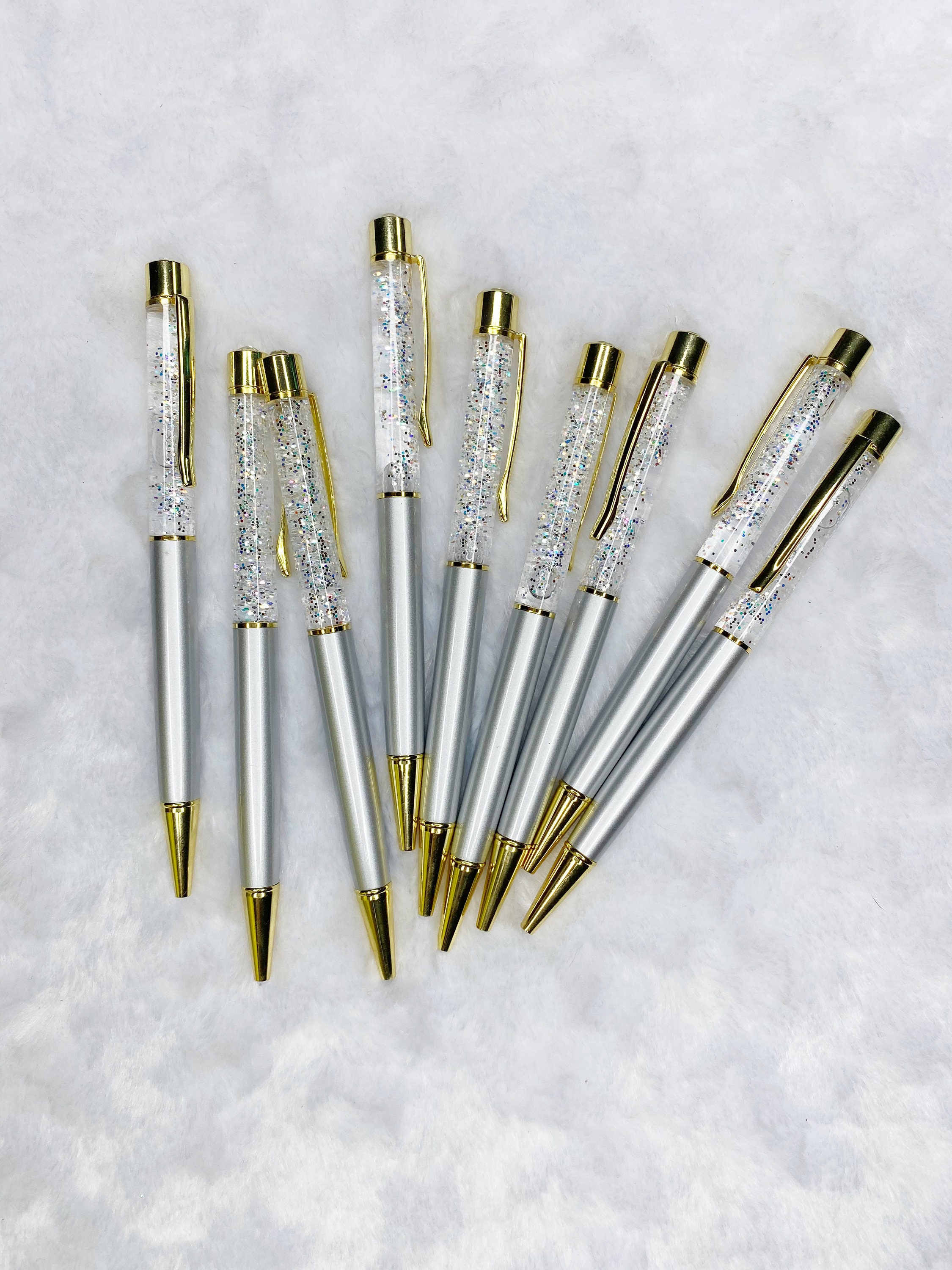 Glitter Pens, Floating Glitter Pens, Pretty Pens, Sparkly Pens, Planner Pens,  Valentine Hearts 