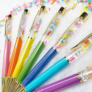 Glitter pens, floating glitter pens, stationery, Rainbow Brite