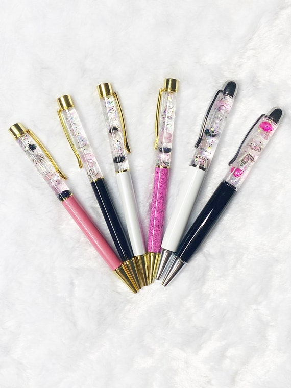 Custom Floating Glitter Skinny Pens you Pick Colors 