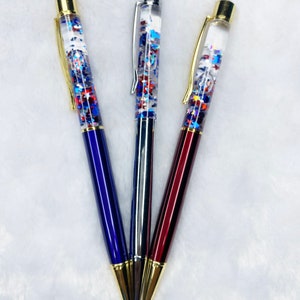 Glitter pens, Floating glitter pens, sparkle, Patriotic items, USA, red white and blue, Independence