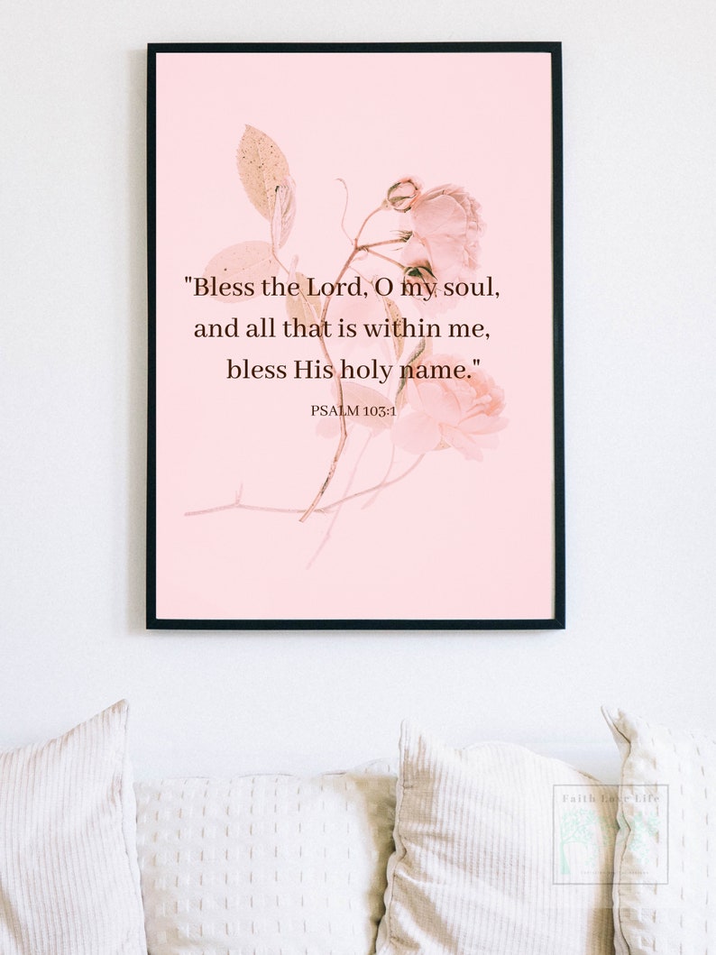 Bible Verse Printable Psalm 103:1 Christian Printable Art | Etsy