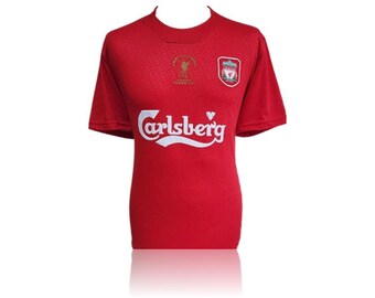 Steven Gerrard Hand Signed Liverpool 2005 ISTANBUL #8 Shirt in AAA