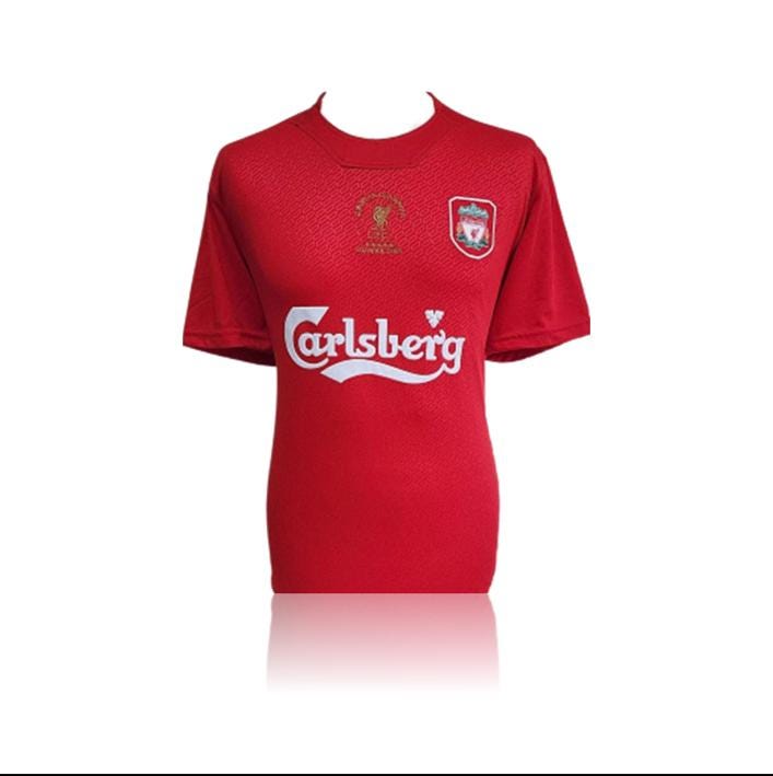 Steven Gerrard Hand Signed Liverpool 2005 ISTANBUL #8 Shirt in AAA