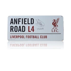 David James Hand Signed ‘Anfield Road’ Metal Sign