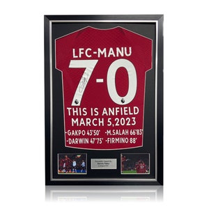 Darwin Nunez Hand Signed Liverpool 7-0 United Game 2022-23 Home Shirt in Deluxe Classic Frame