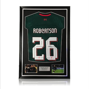 Andy Robertson Hand Signed Liverpool 2022-23 3rd Shirt in Deluxe Classic Farme