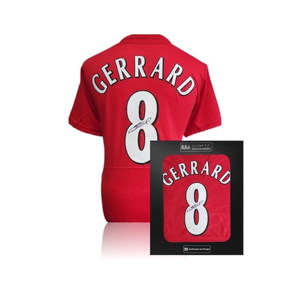 Steven Gerrard Hand Signed Liverpool 2005 ISTANBUL #8 Shirt in AAA
