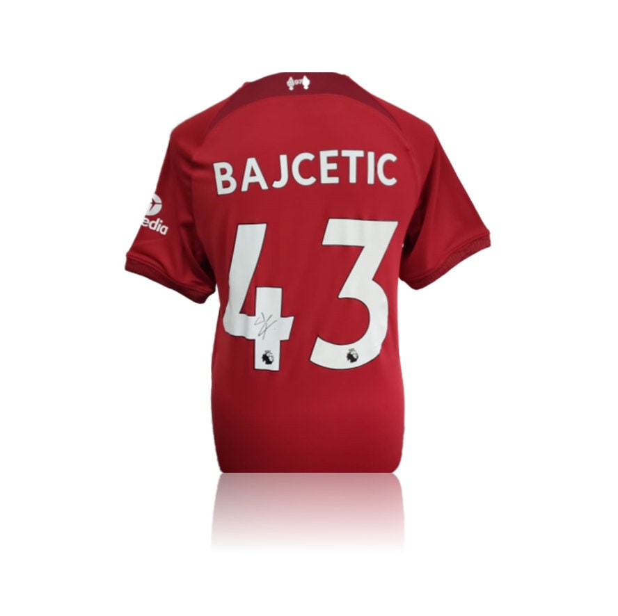 Stefan Bajcetic Hand Signed Liverpool 2022-23 Home Shirt in AAA