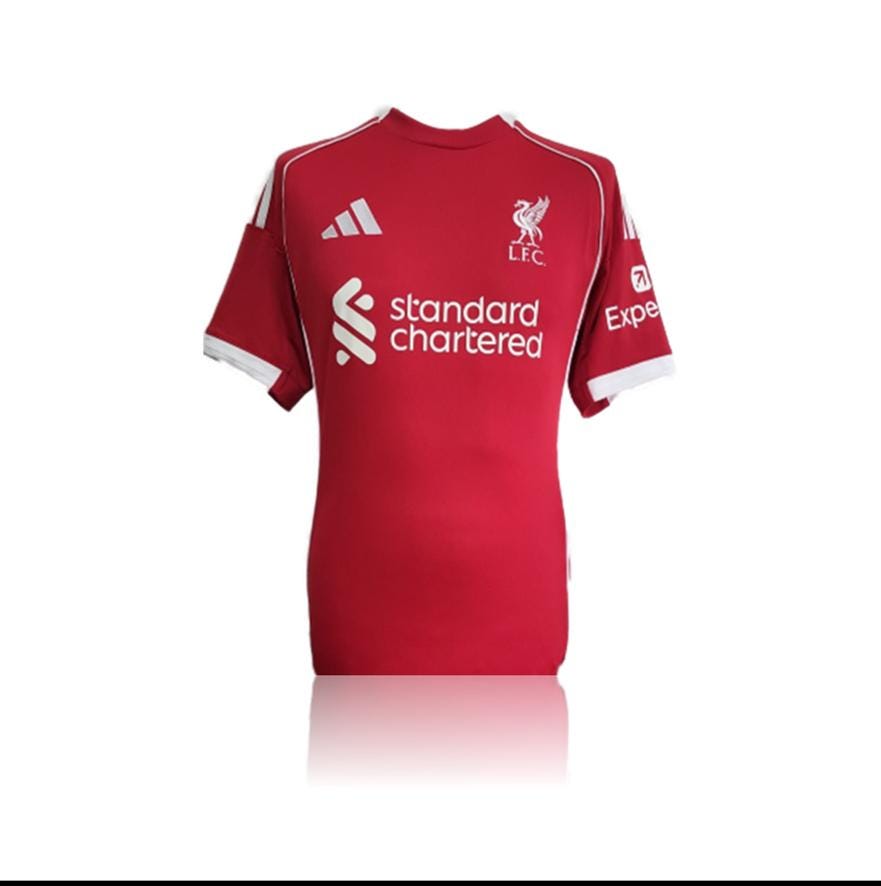 Milos Kerkez Hand Signed Liverpool 2025-26 Home Shirt in AAA Gift