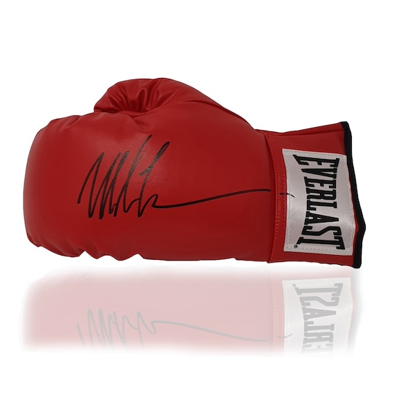 Mike Tyson Hand Signed Red Everlast Boxing Glove in Deluxe Mike Tyson Hand Signed Red Everlast Boxing Glove in Deluxe
