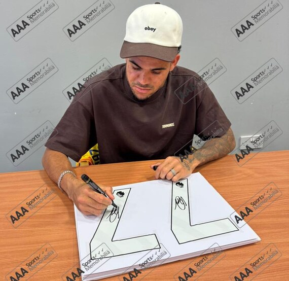 ルイス・ディアス直筆サイン入りリバプール 2024-25 'CHAMPIONS