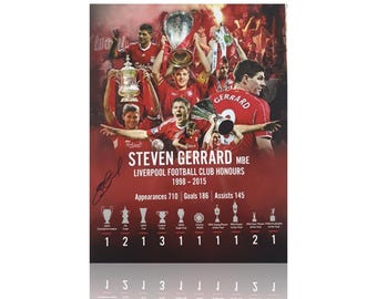 スティーブン・ジェラードのサイン入りリバプールサッカー写真 - Etsy 日本