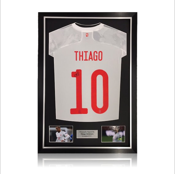 Thiago Alcantara Hand Signed Spain Away Shirt in Deluxe Classic