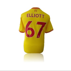 Harvey Elliott Hand Signed Liverpool 2021-22 3rd Shirt
