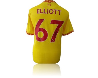 Harvey Elliott Hand Signed Liverpool 2021-22 3rd Shirt