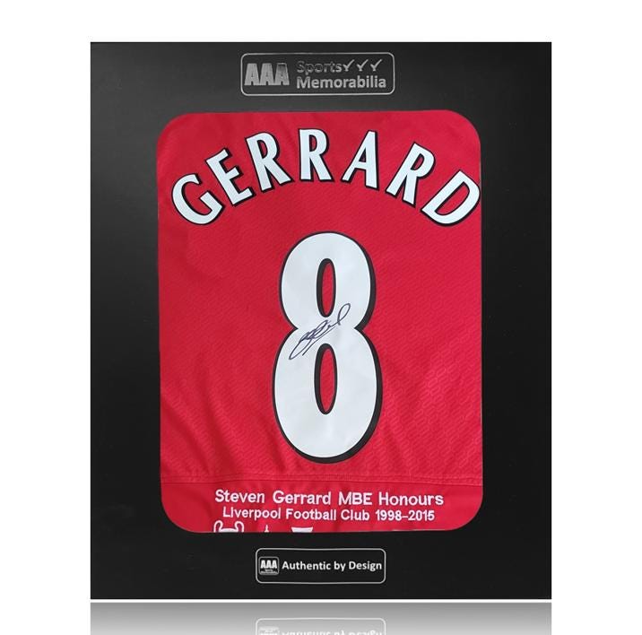Steven Gerrard Hand Signed Liverpool 2005 ISTANBUL #8 Career Stats