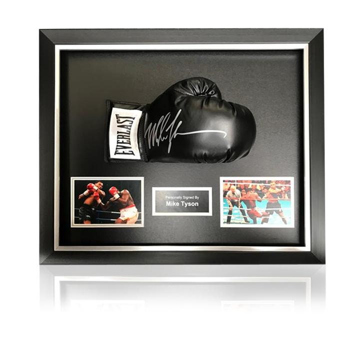 Mike Tyson Hand Signed Black Everlast Glove in Deluxe Classic