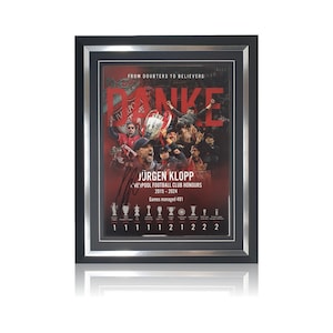 Jurgen Klopp Hand Signed 12&quot; x 16&quot; DANKE Montage In Classic Frame