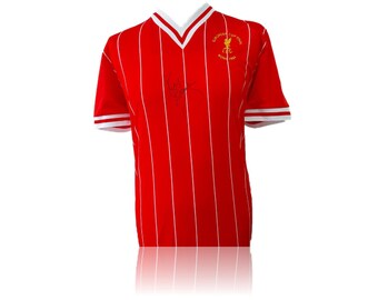 LIVERPOOL レトロユニフォーム Kenny Dalglish Hand Signed 1984 Liverpool EUROPEAN CUP FINAL Shirt