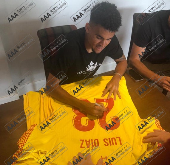 ルイス・ディアス直筆サイン入りリバプール 2021-22 サードシャツ